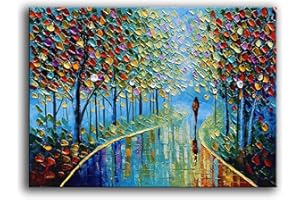 YaSheng Art -Landscape Oil Painting On Canvas Textured Tree Abstract Contemporary Art Wall Paintings Handmade painting Home Office Decorations Canvas Wall Art painting 24x36inch