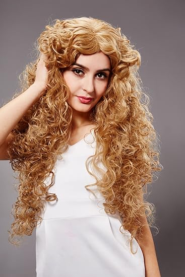 Amazon Com Fashion U S A Style Ladies Blonde Curly Long Hair Wig
