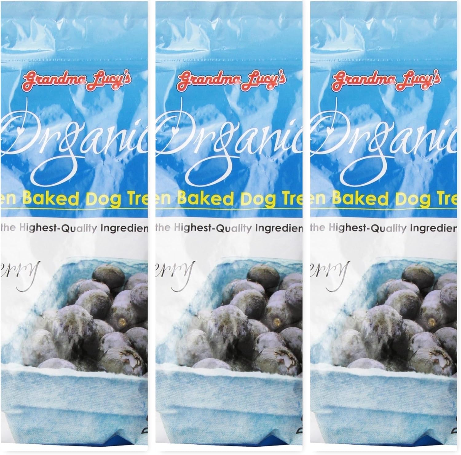 Grandma Lucy's (3 Pack) Organic Oven Baked Blueberry Dog Treats, 14 Ounces each, (Fast Free Delivery) by Just Jak's Pet Market