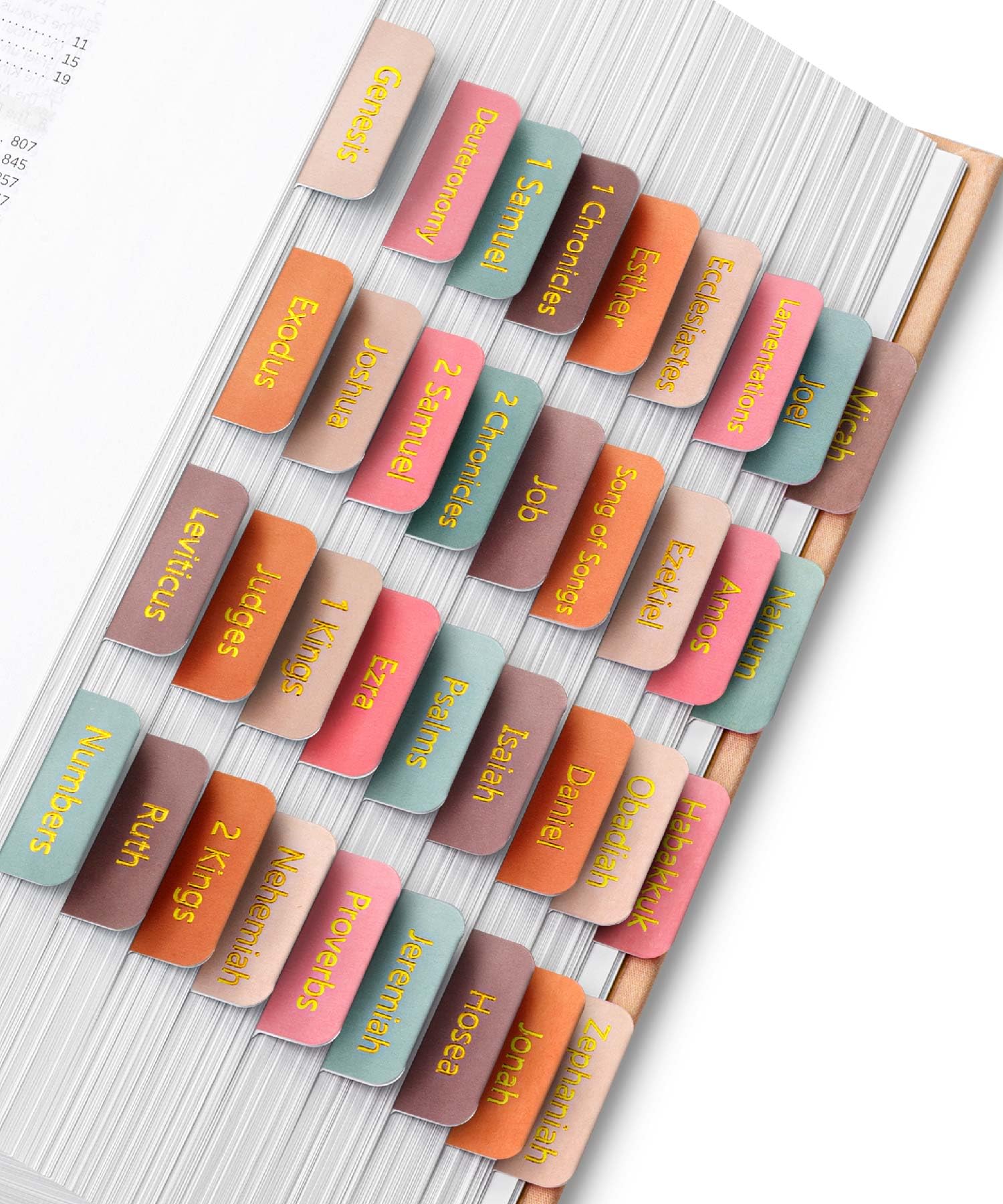 Mr. Pen- Bible Tabs, 75 Tabs, Spring Palette, Gold