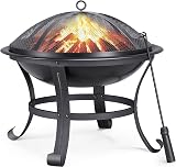 Yaheetech Outdoor Fire Pit Round 54 cm Steel Patio Heater Garden