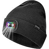 OKKLE Beanie with Headlamp Beanie with Light LED Winter Stocking Cap Knit Hats for Men Women