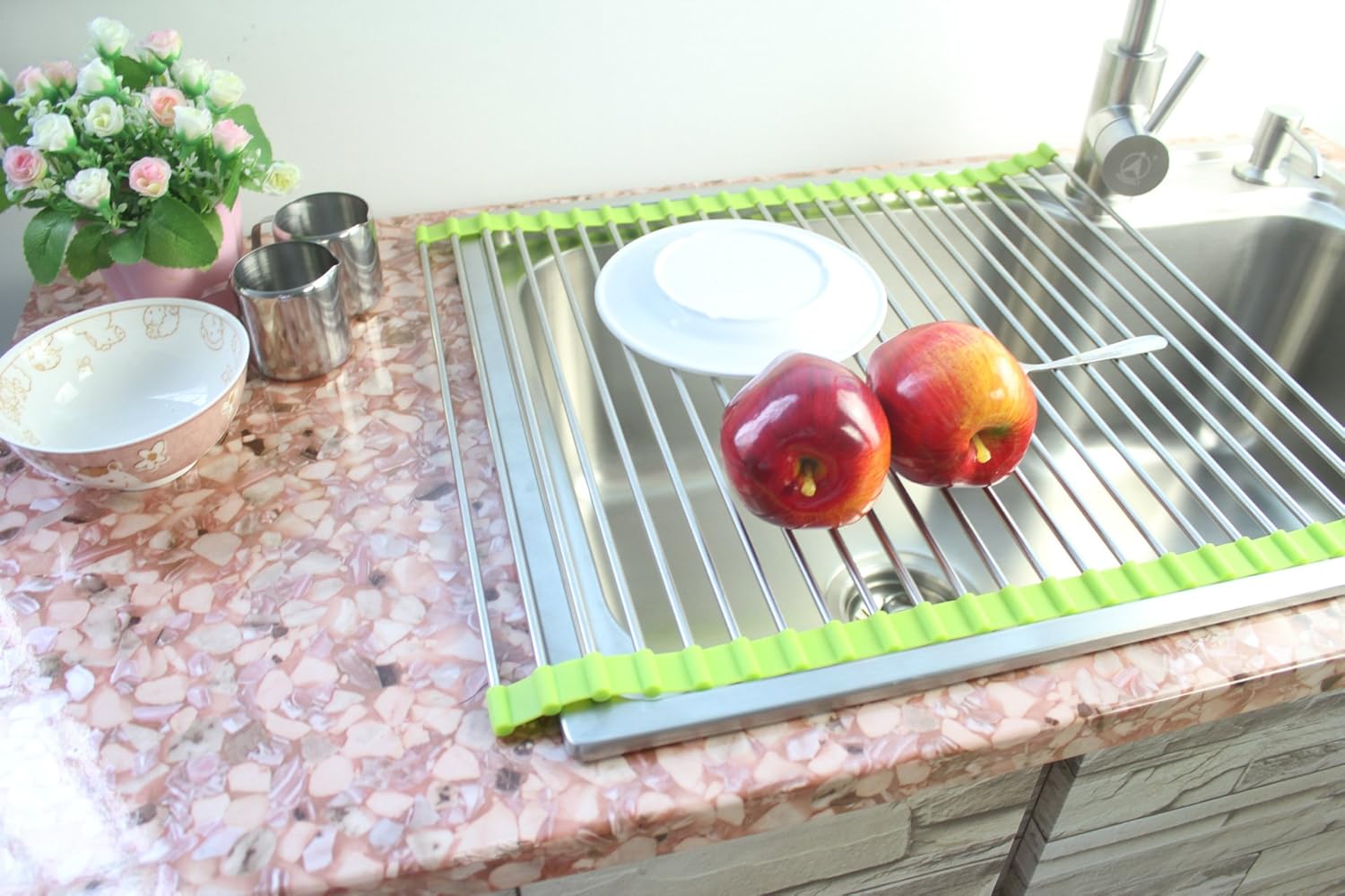 Sturdy Non Slip Heat Resistant Trivet Mat Grey 20 W X 13 L Shangrui Roll Up Dish