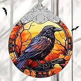 Christmas Ornament, Stained Glass Ornament, Christmas Decorations for Tree, Holiday Ornament, Unique Gift Idea - Crow