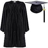 Newrara Unisex Shiny Kindergarten Graduation Gown Cap with Tassel