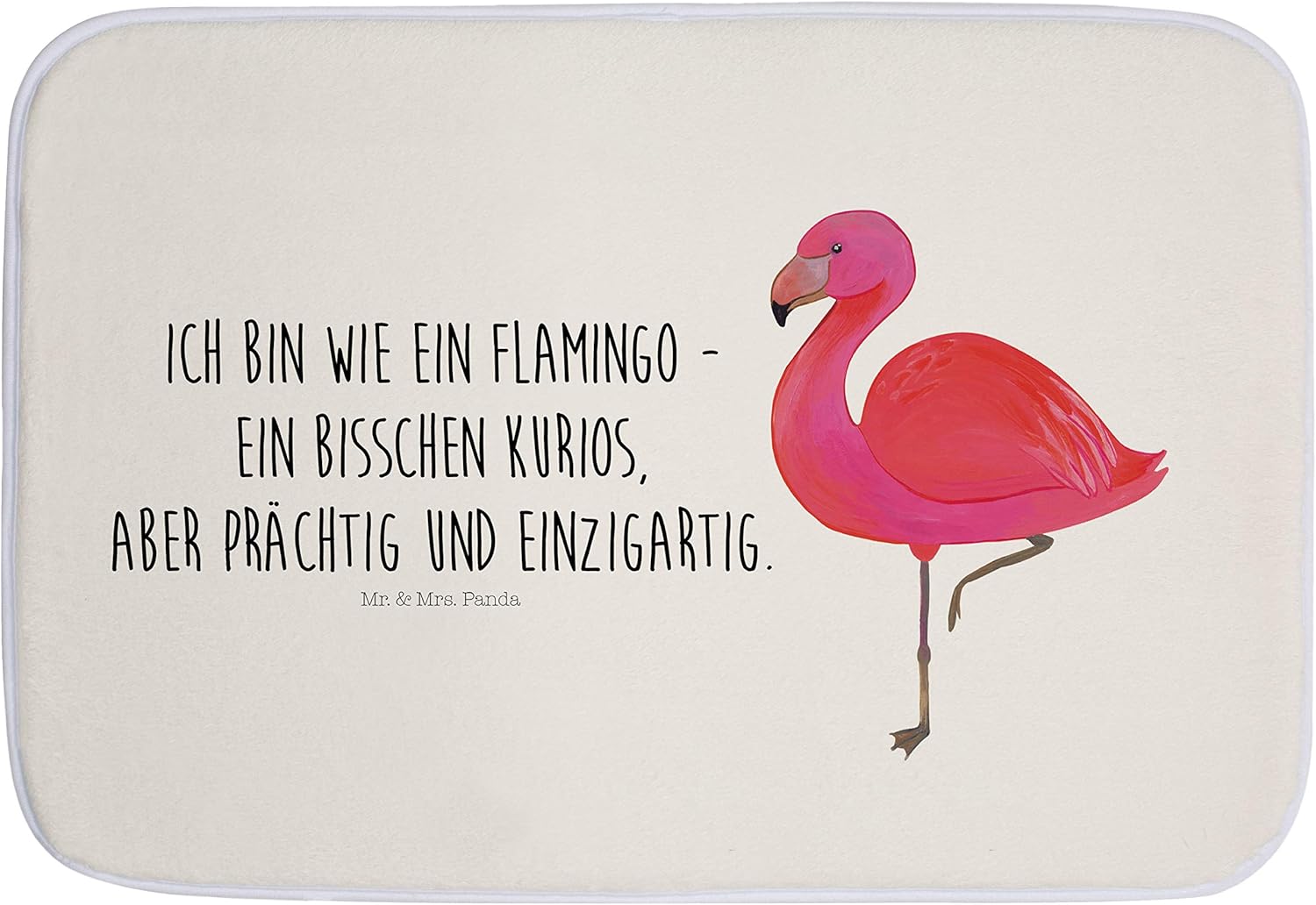 Mr Mrs Panda Badteppich Badematte Badvorleger Flamingo Classic Mit Spruch Farbe Weiss Amazon De Kuche Haushalt