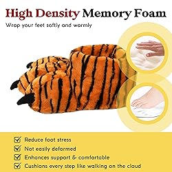 Aopuro Women Plush Animal Paw Slippers Funny