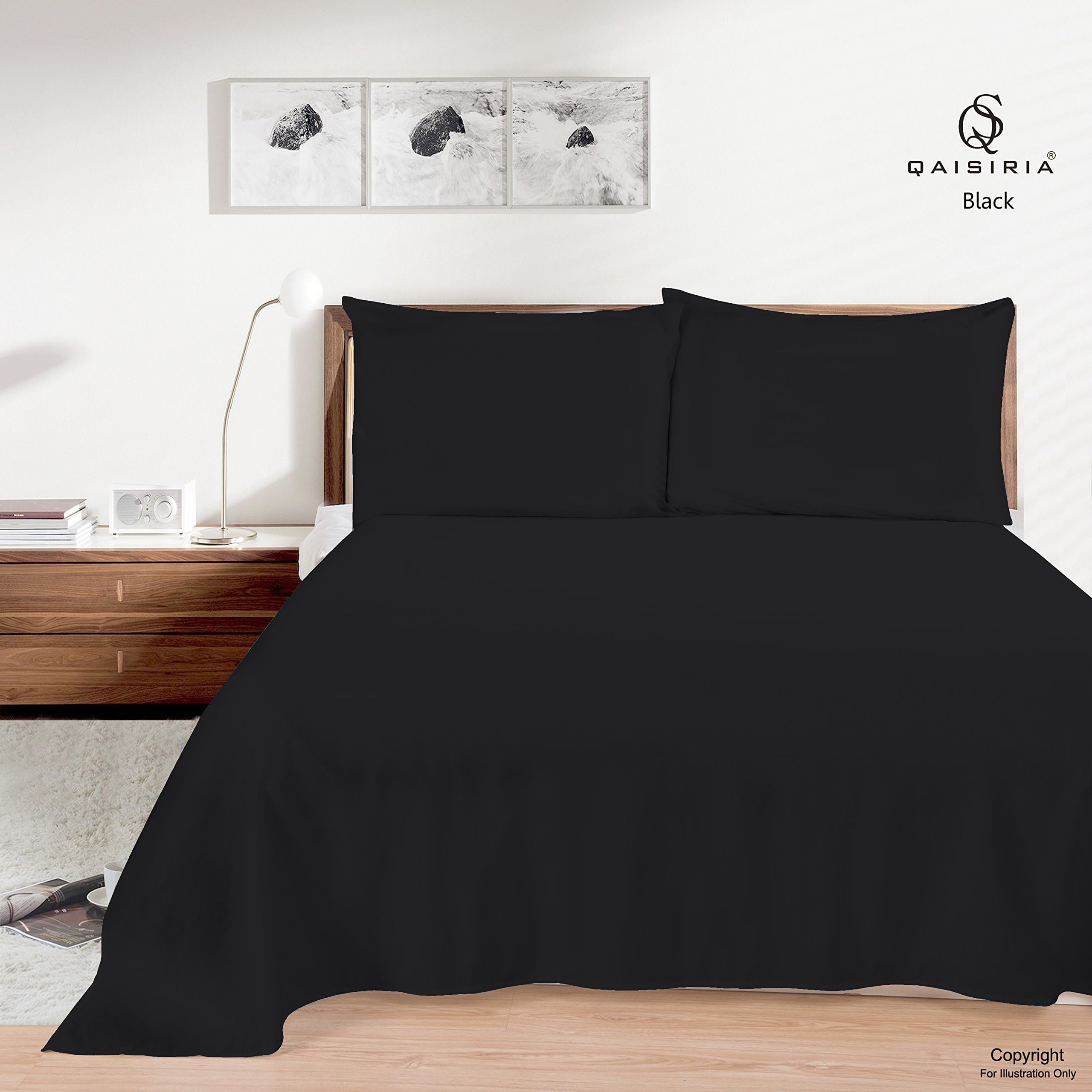 FURZON Flat Sheet Plain Dyed Ultra Soft Non Iron Top Bed Sheet Easy Care Durable Fade Resistant Hypoallergenic Breathable Hotel Quality Single King Super King Flat Sheet Double