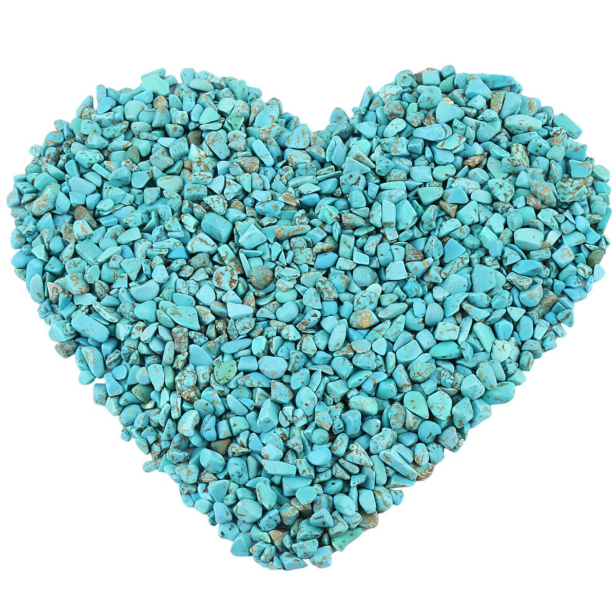 Nupuyai 1 lb Tumbled Howlite Turquoise Crystal Chips Stone, Crushed Irregular Shape Healing Reiki Crystal Stone for Home Decoration