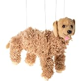 Artisan Owl Labrador Marionette Puppet - Yarn Dog with Wooden Feet, Detachable Strings (Brown)