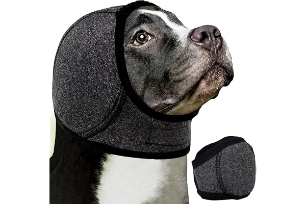 Tiagoboo Dog Ear Muffs for Noise Protection No Flap Ear Wraps Calming Hoodie Dogs Anxiety Relief and Thunder Firework, Groomi