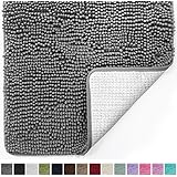 Gorilla Grip Original Luxury Chenille Bathroom Rug Mat (30 x 20), Extra Soft and Absorbent Shaggy Rugs, Machine Wash/Dry, Perfect Plush Carpet Mats for Tub, Shower, and Bath Room (Gray)