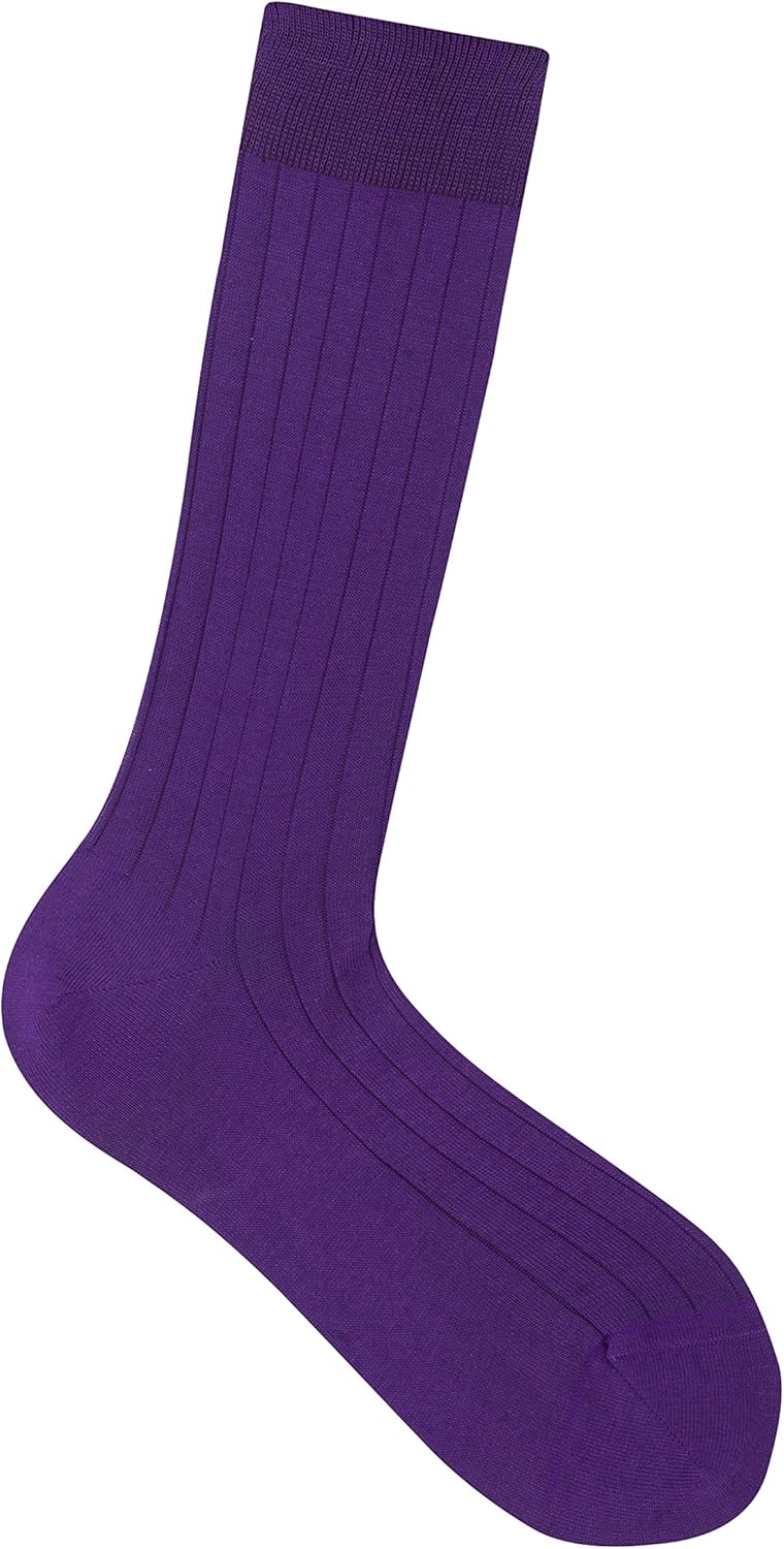 Soxiety Men's Ribbed Cotton Lisle MidCalf Socks Medium Purple at