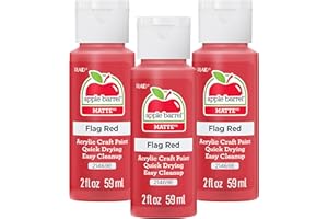Apple Barrel Acrylic Paint in Assorted Colors, Flag Red (Pack of 3) 2 oz, 21469EA- (Pack of 3)