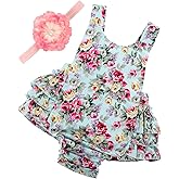 PrinceSasa Baby Girl's Floral Print Ruffles Romper Summer Clothes
