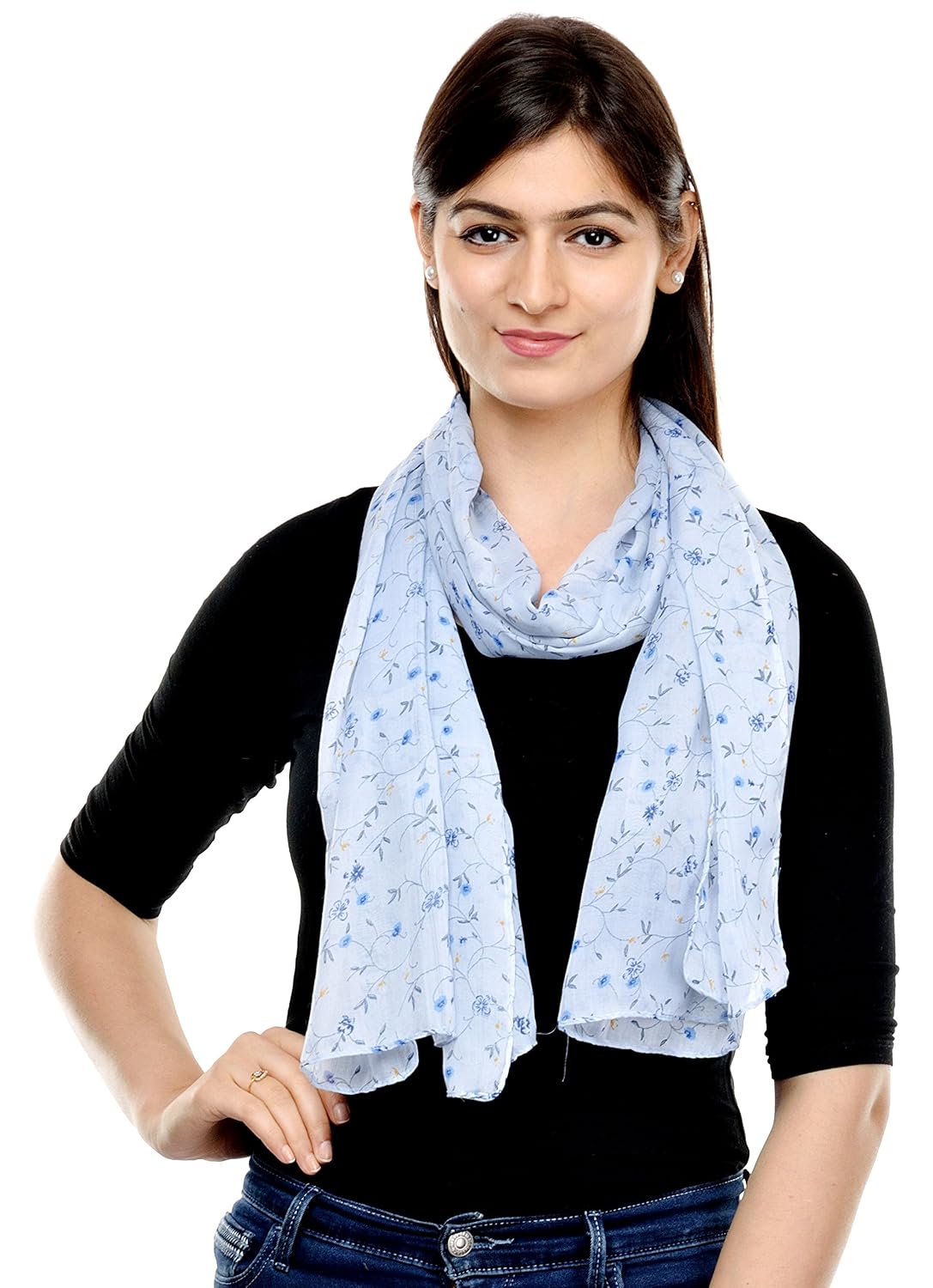 weavers villa women's poly cotton scarf combo (multicolour, medium)