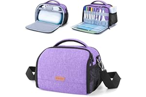 Yarwo Carrying Case Compatible for Cricut Joy, Portable Tote Bag for Craft Pen Set and Joy Machine, Purple