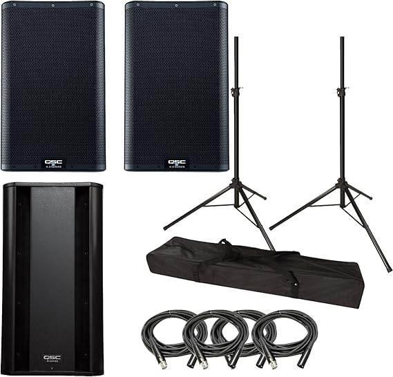 QSC K10.2 Active 10" Loudspeaker Pair with QSC KSub Dual 12