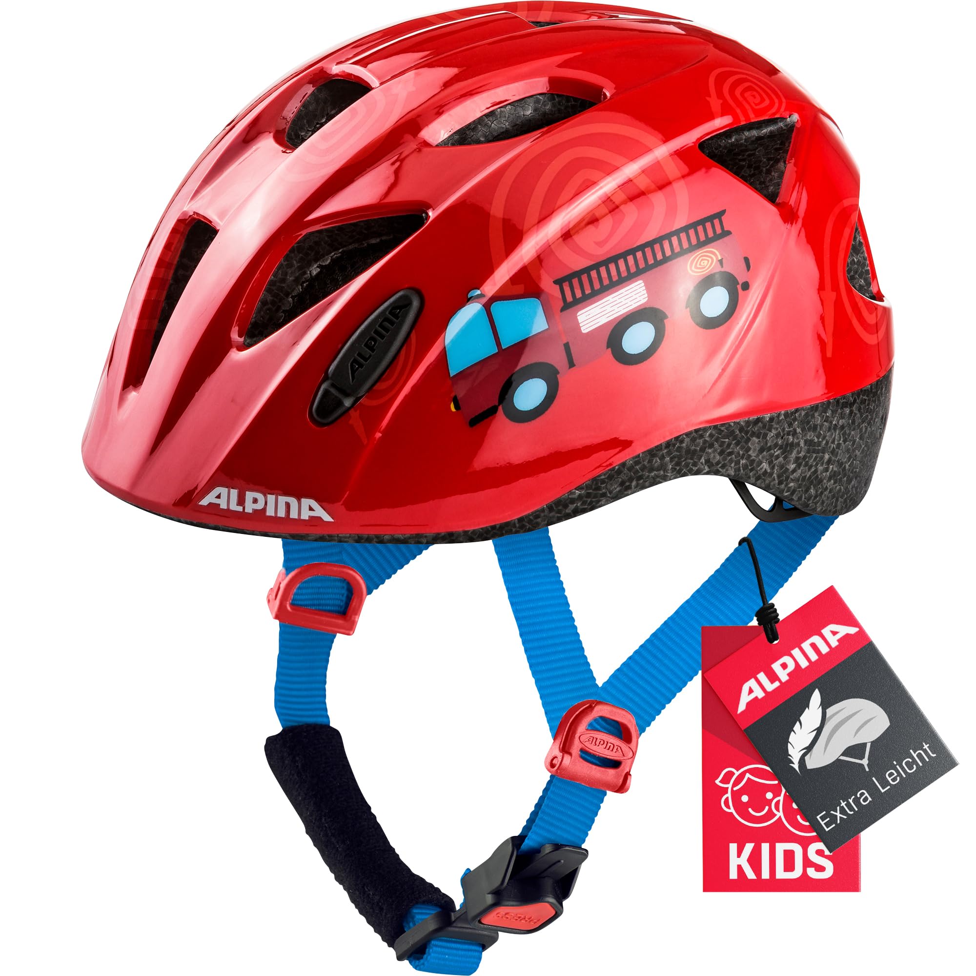 ALPINA Unisex - Children, XIMO cycling helmet, firefighter gloss, 47-51 cm