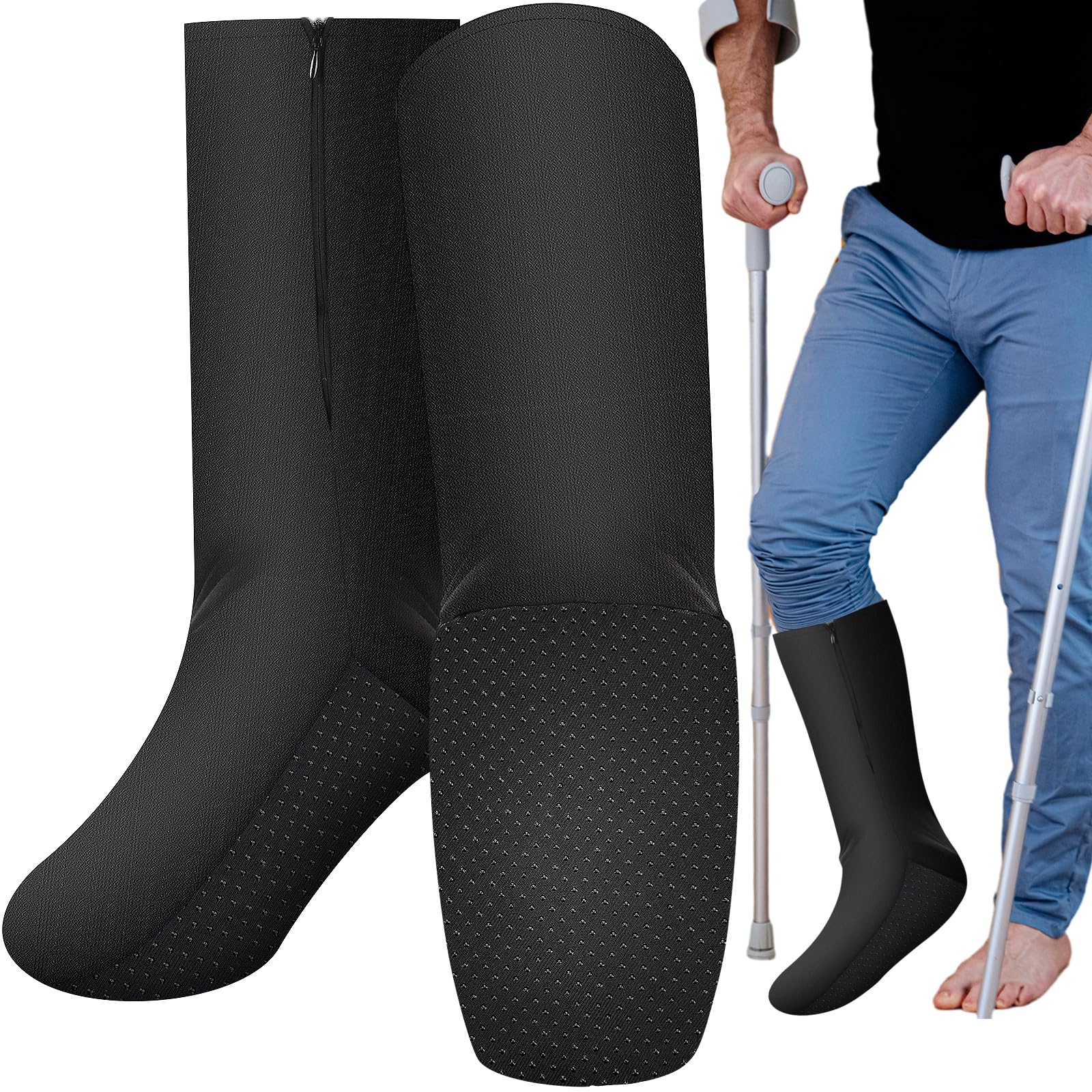 Photo 1 of Liitrsh 4 Pcs Non-slip Leg Cast Cover Cast Sock Cover for Foot Surgery Recovery Supplies Plaster Stocking Protective Below the Knee Leg Sleeve for Foot Men Women