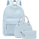 Bluboon School Backpack Set Girls Womens Laptop Bookbag Casual Daypack Fits 15 inch Laptop with Lunch Tote Bag and Pencil Bag
