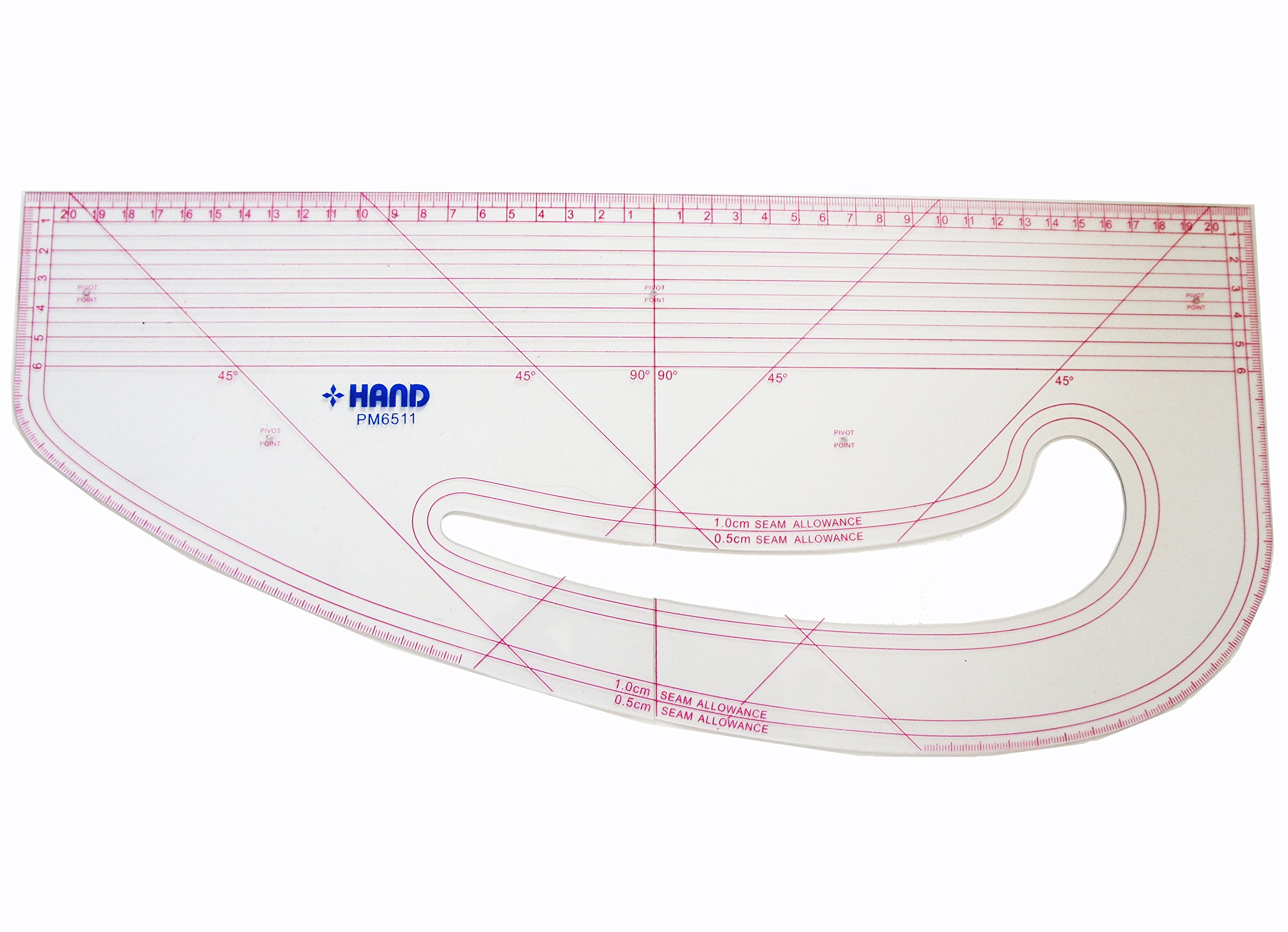 HAND Pattern Marking Ruler, Flexible, Non Removable Inner Marking - Metric