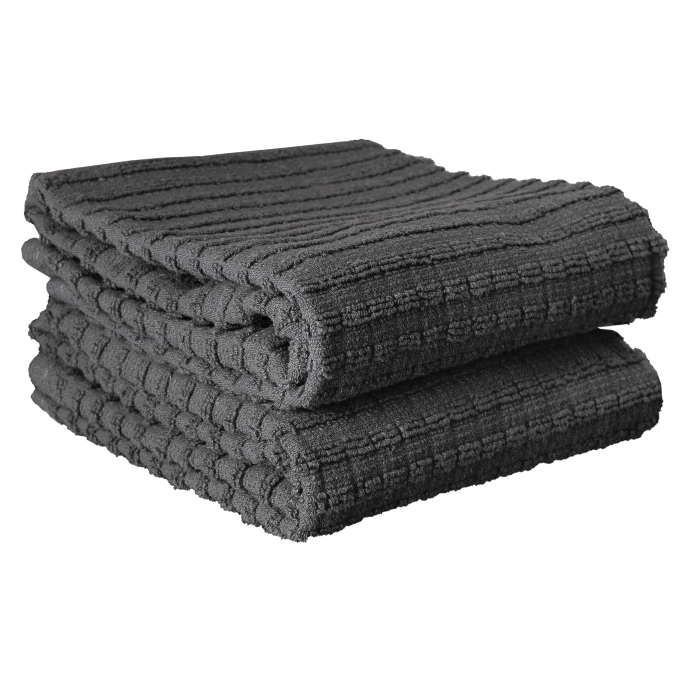 Ritz Kitchen Towels, Cotton, Graphite, Solid, 2-Pack