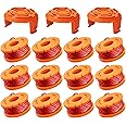 Eventronic 15 Pack WA0010 Replacement Trimmer Line Spool Compatible with Worx, 120ft .065 inch, Compatible with Worx String Trimmers (12 Line spools+3 Cap)