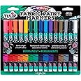 TULIP-33701 Fabric Paint Markers Rainbow 15 Pack, for Permanent Color on Fabric, Wood, Rocks
