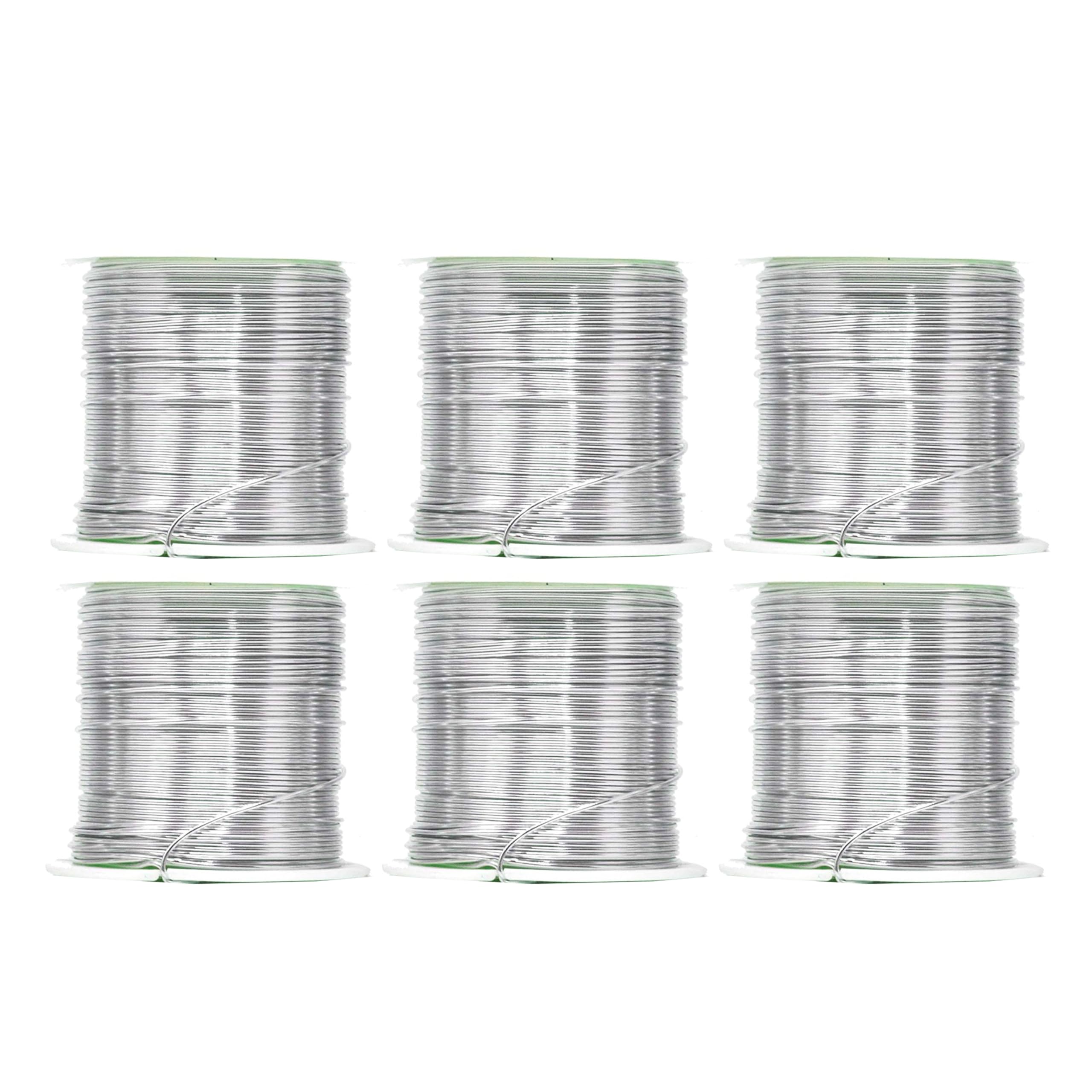 Mandala Crafts 20 Gauge Anodized Aluminum Craft Wire for Jewelry Making - 450 FT Colored Flexible Silver Combo Wire - Bendable for Bonsai Armature Crafting Sculpting Image