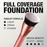 Real Techniques Glow Round Base Makeup Brush 259 Dense Flat Top Vegan Cruelty view 2