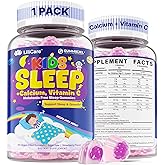 LILICARE Kids Sleep Gummies - Magnesium Glycinate for Kid, Melatonin Free Nighttime Gummies | with Vitamin C for Immune, Calcium & D3 for Growth | GummieJel Liquid-Filled Melatonin Alternative, 60ct