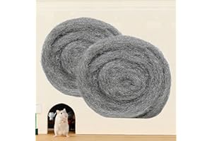 32FT Steel Wool Roll, antfees Steel Wool Fill Fabric Roll, Coarse Wire Wool Hardware Cloth DIY Kit, Gap Blocker for Holes Wall Cracks Vents in Garden House Garage (2 Rolls)