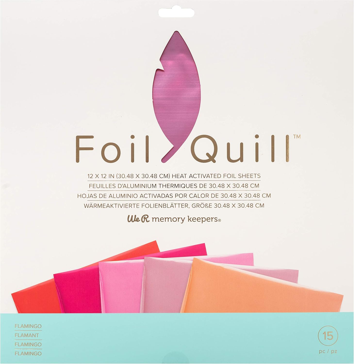 Amazon.com: We R Memory Keepers Quill 12"X12" Foil Sheets 15/Pkg-Flamingo-3  Each Of 5 Colors