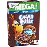 Cocoa Puffs, Chocolatey Breakfast Cereal, Mega Size, 25.8 oz | 16g Whole Grain, 12 Vitamins &amp; Minerals, Calcium Source, Trail Mix or Ice Cream Topping, Mega Size, 25.8 oz