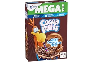 Cocoa Puffs, Chocolatey Breakfast Cereal, Made with Whole Grain, Mega Size, 25.8 oz