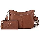 TANTOMI Crossbody Bags for Women Crossbody Purses and Wallet Vegan Leather Women's Shoulder Handbag for Everyday 2 PCS Set