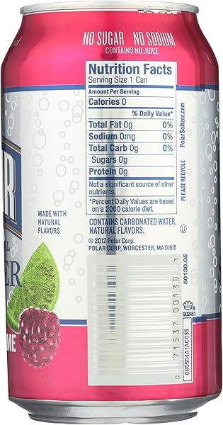 POLAR SELTZER WATER, RASPBERRY LIME, 12 FL OZ