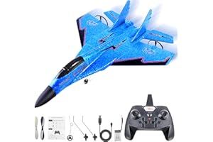 LUCKJOY RC Plane, RC Airplanes, 2.4GHz 2CH Remote Control Airplanes with Automatic Balance System, ZY-530PRO RC Glider for Beginner Adult Kids, Easy to Fly EPP Foam RC Aircraft Fighter with LED Light