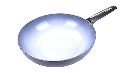 title=Moneta Azul Finegres Wok 1 Manico, Alluminio, Grigio, Diametro 28 cm
