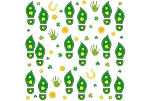 CEIBA TREE 400Pcs Leprechaun Footprint Stickers St. Patrick's Day Stickers Leprechaun Floor Decals Shamrock Gold Coin Decoration Stickers for Kids Party Supply Classroom Home