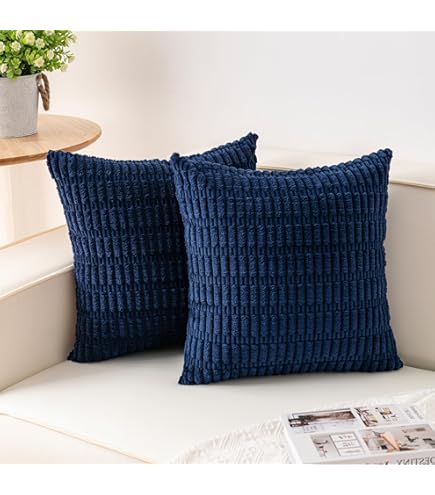 Amazon.com: QUAFOO Navy Decorative Velvet Throw Pillow Covers