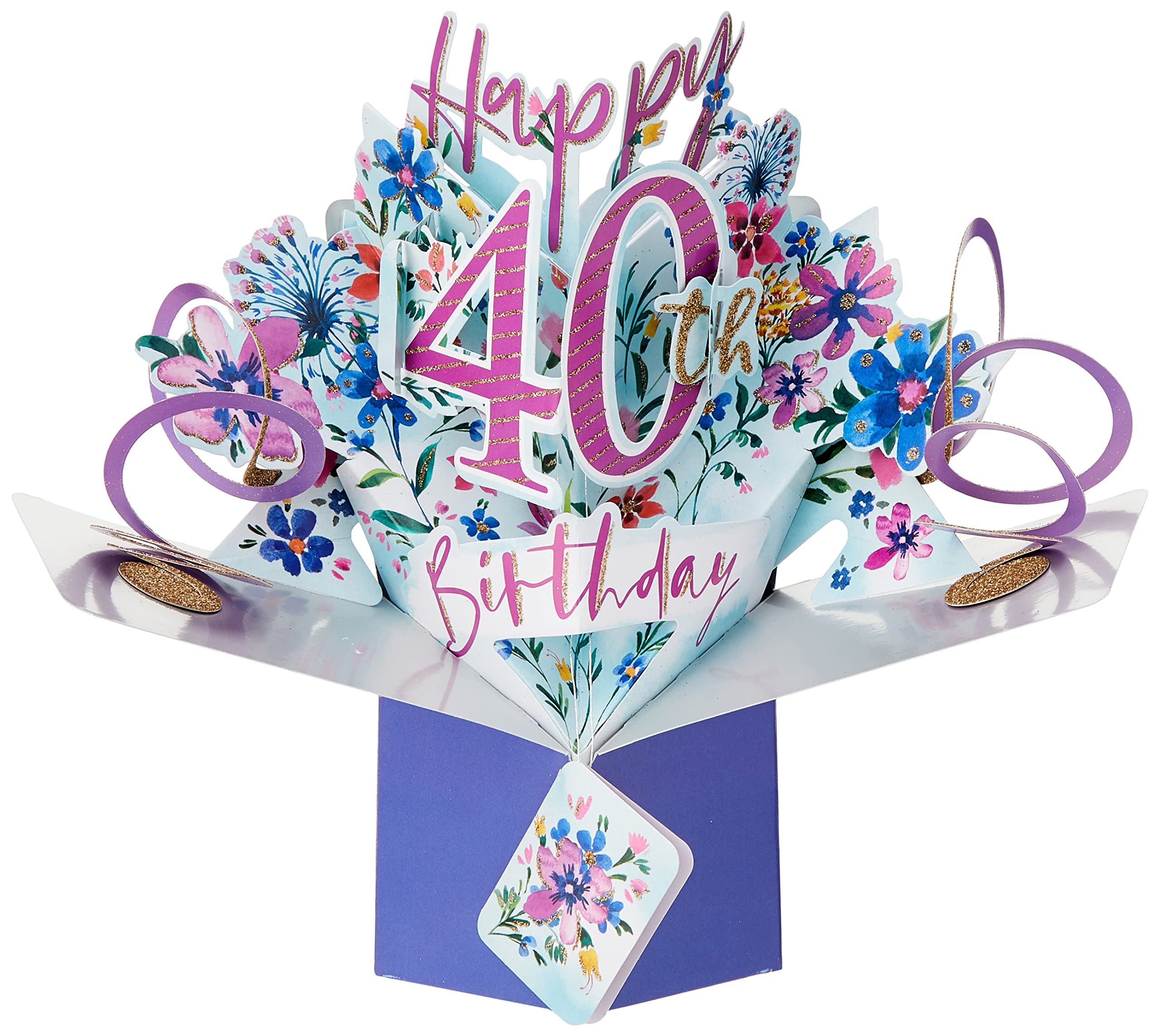 Happy 40th Birthday Pop-Up Greeting Card Original Second Nature 3D Pop Up Cards