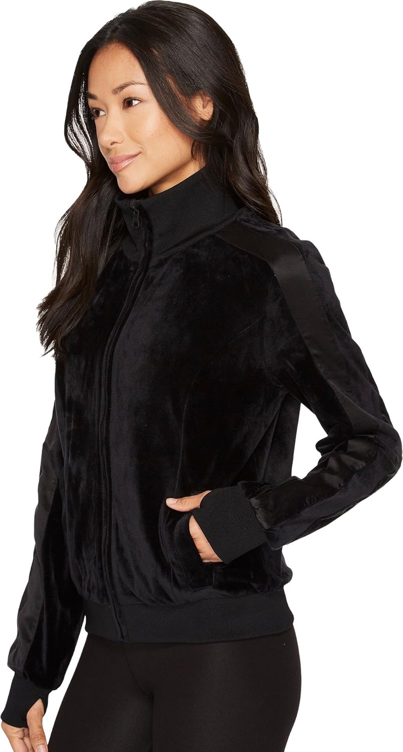 Blanc Noir Women's Posh Track Jacket, Black, Medium: Clothing