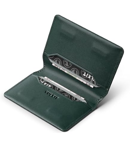 DUEBEL - Billetera Bifold De Cuero Genuino Para Hombre, Delgada, Color Verde