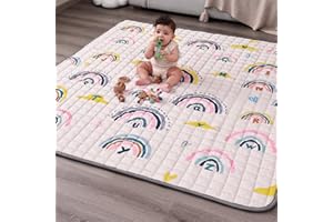 WONDAY Thick Baby Play Mat,71x59 Baby Pay Mat for Floor Foldable Kids Crawling Mat for Babies 6-12 Months, Infant Baby Playpen Mat for Toddlers 1-3