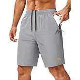 MAGCOMSEN Men's Hiking Shorts 9" Quick Dry Lightweight Running Shorts with Zipper Pockets for Workout Athletic Sport
