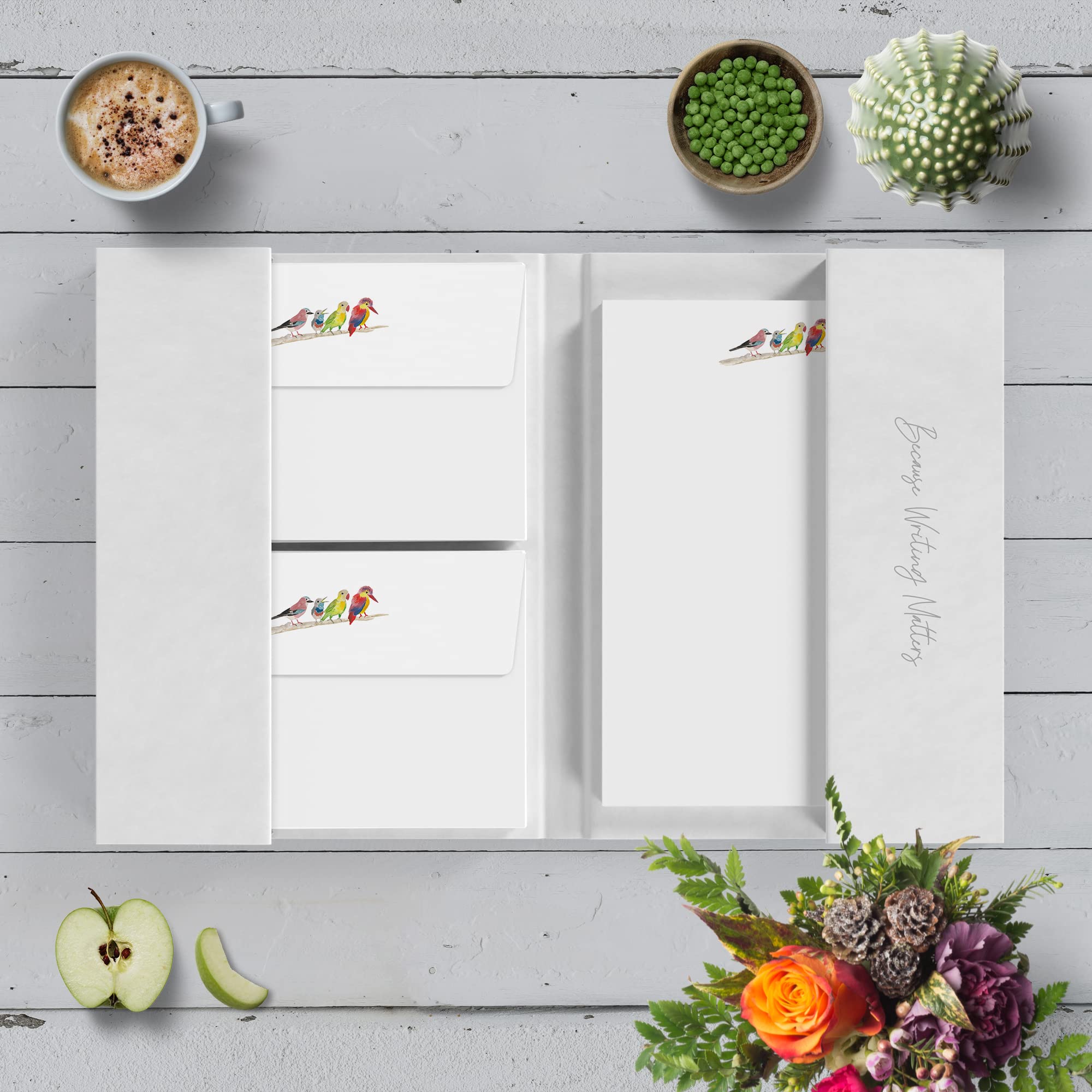 Me Loovely Birds Letter Writing Paper with Envelopes A5 Size Luxury Paper Stationery Sets for Invitations & Correspondence | (Pack of 20 with Folder)