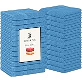 Reed&Pick Hand Towels (Pack of 24) Light Blue Economy Towels Salon Towels - 100% Cotton Spa Towel – 16 x 26 Inches Highly Absorbable, Facial Gym Hair Towel Face Towel Bulk