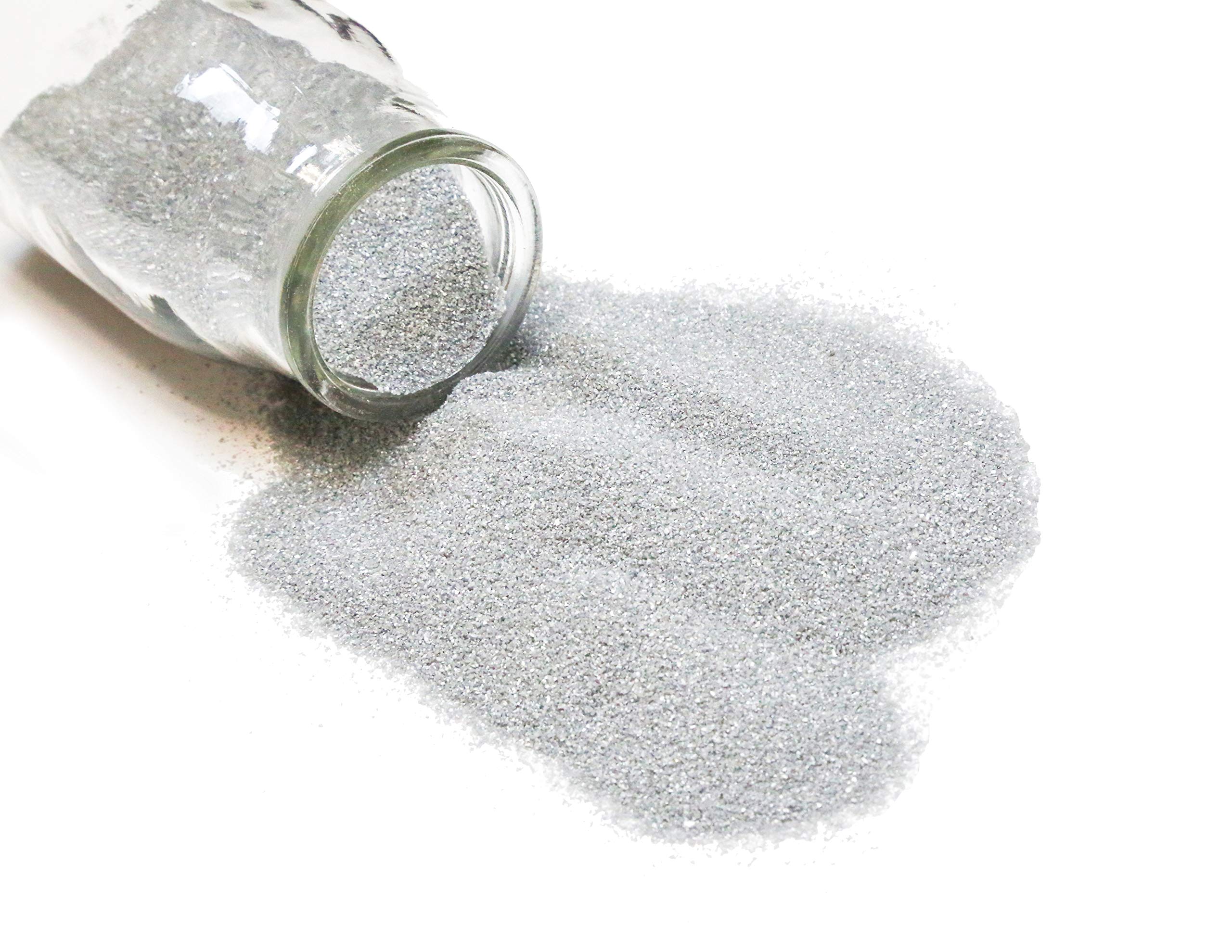 WGV Unity Colored Fine Sand 1 Pound DIY Crafts, Vase Filler, Therapy Play, Planter Terrarium Centerpiece Design for Wedding Party Event Home Office Garden Decor, Silver